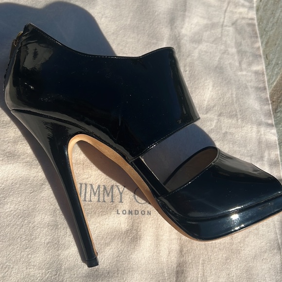 JIMMY CHOO MARY JANE PLATFORM SANDAL HEELS BLACK 8 - Picture 13 of 16
